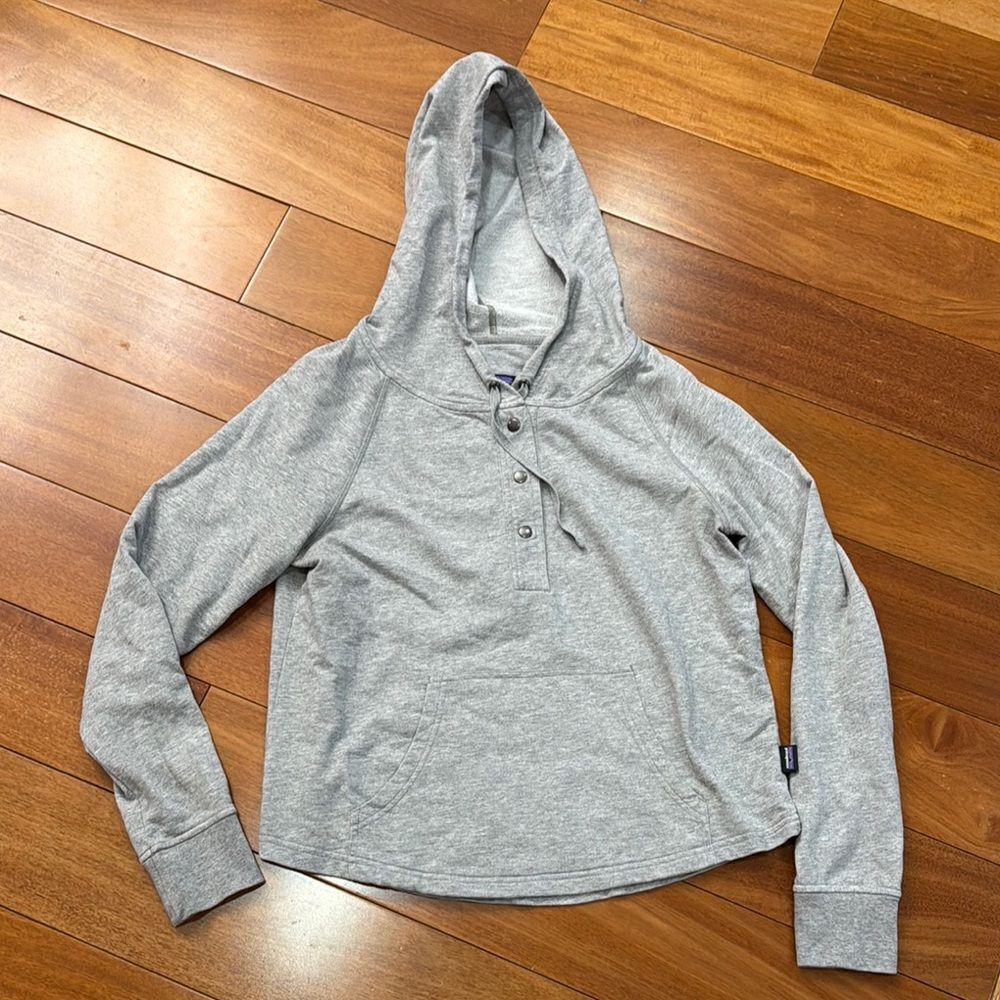 Patagonia‎ Ahnya Organic Cotton  Women's Hooded Sweatshirt Grey Size S